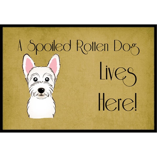 Carolines Treasures Westie Spoiled Dog Lives Here Indoor & Outdoor Mat, 18 x 27 in. CA77466 - main